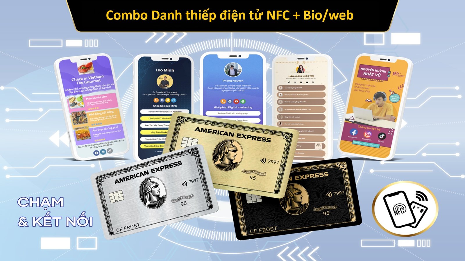 Combo thẻ NFC + Bio/Web